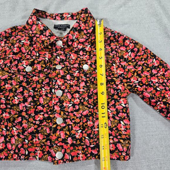 Social Standard by Sanctuary Girls 10/12 Cropped Denim Pink Fall Floral Jacket - Picture 6 of 12